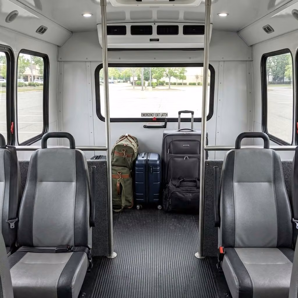 san gabriel 30 passenger minibus luggage area