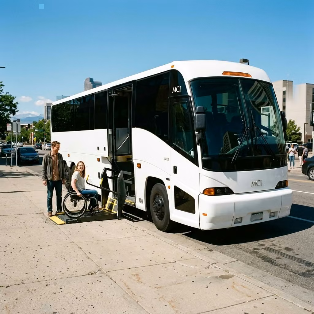 san gabriel 56 passenger charter bus wheelchair lift