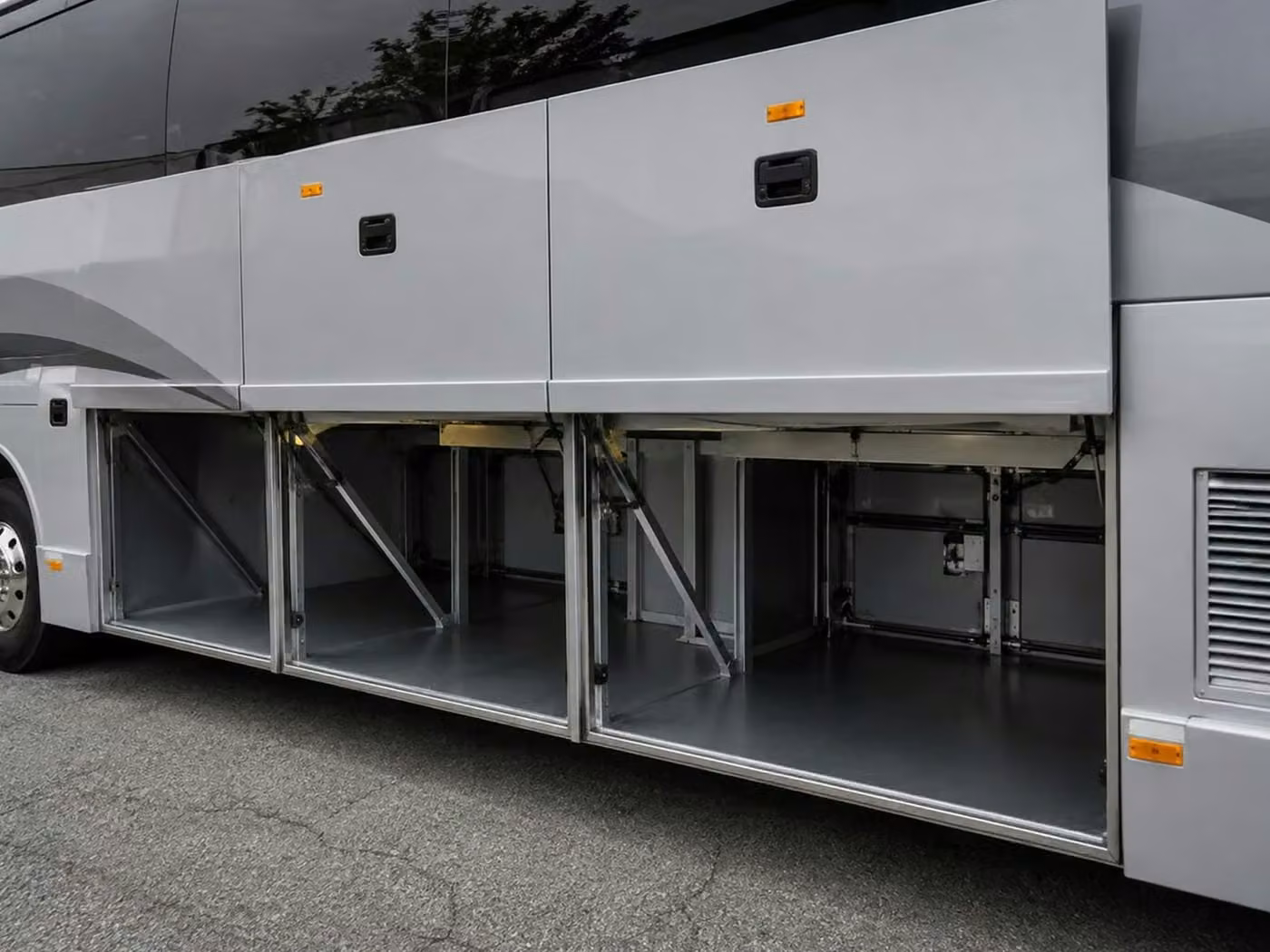 san gabriel charter bus under bus storage