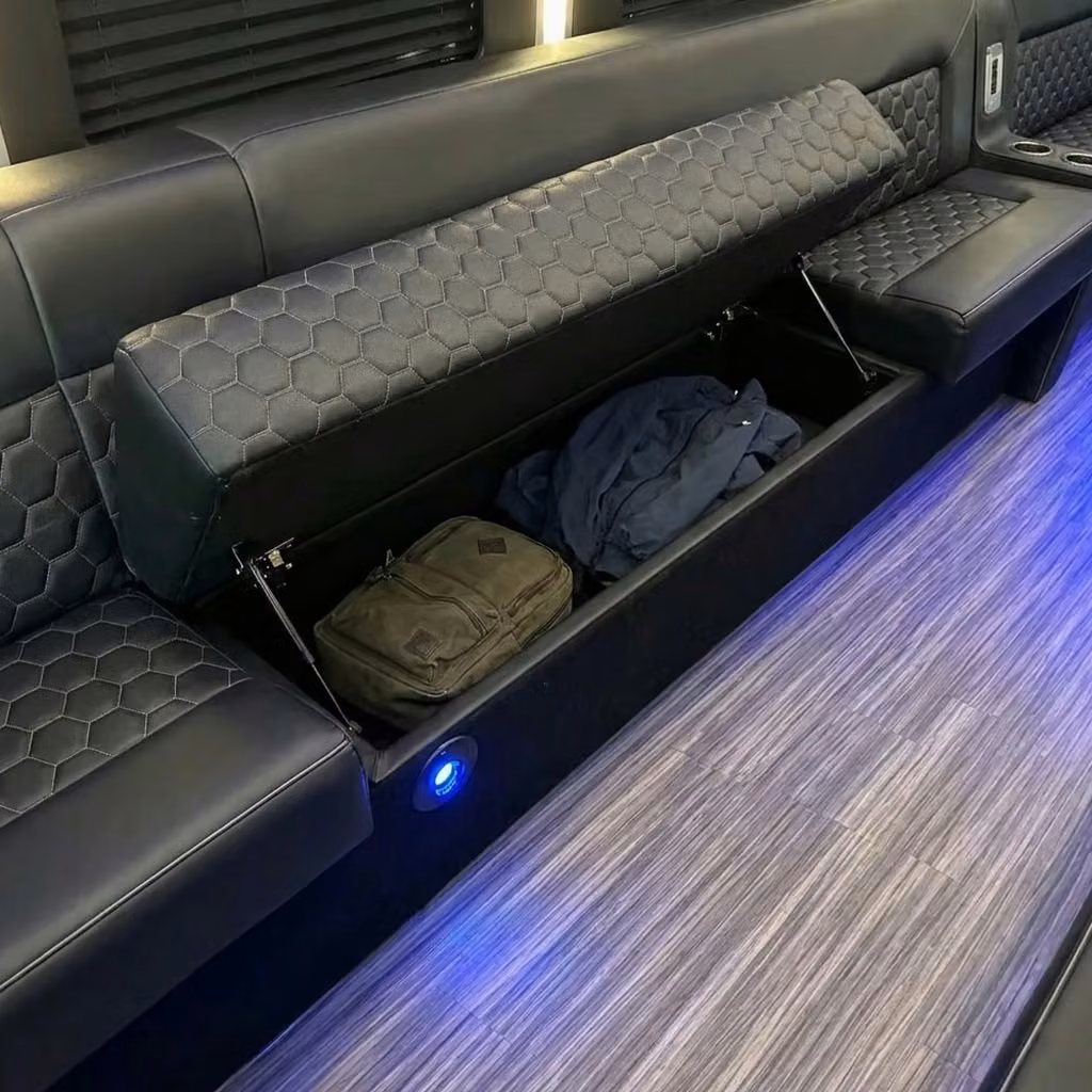 san gabriel party bus under seat storage